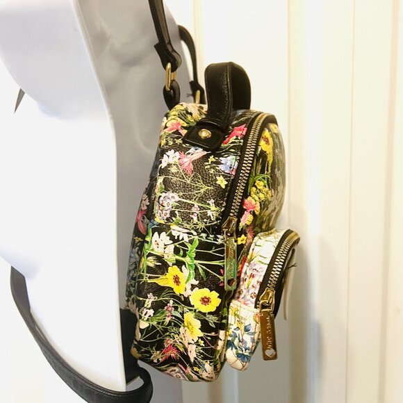 Betsey Johnson Mini Floral Puppy Dog Back Pack-Pink/Black/Gold Mix-Adjustable ST - Picture 7 of 16